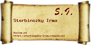 Sterbinszky Irma névjegykártya