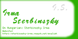 irma sterbinszky business card